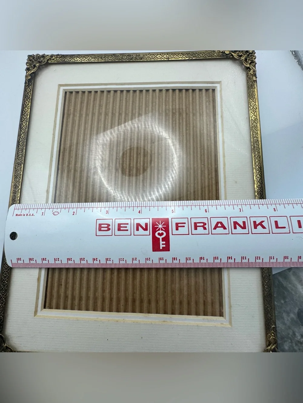 Vintage Ornate Brass Tone 8x10 Picture Frame w/ 5x7 Mat Easel Back Tabletop Wall